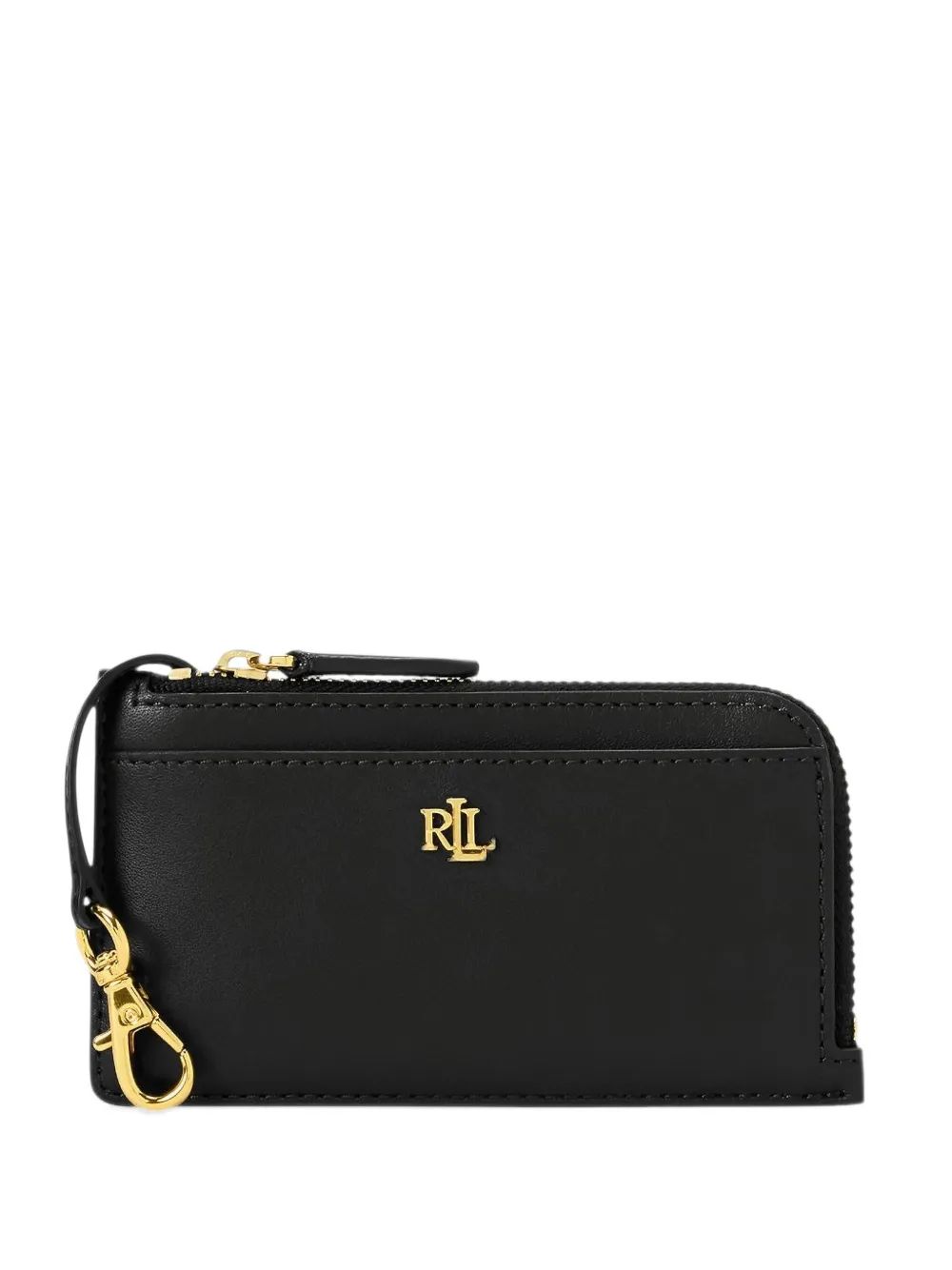 Lauren Ralph Lauren logo-plaque calf leather card holder - Schwarz