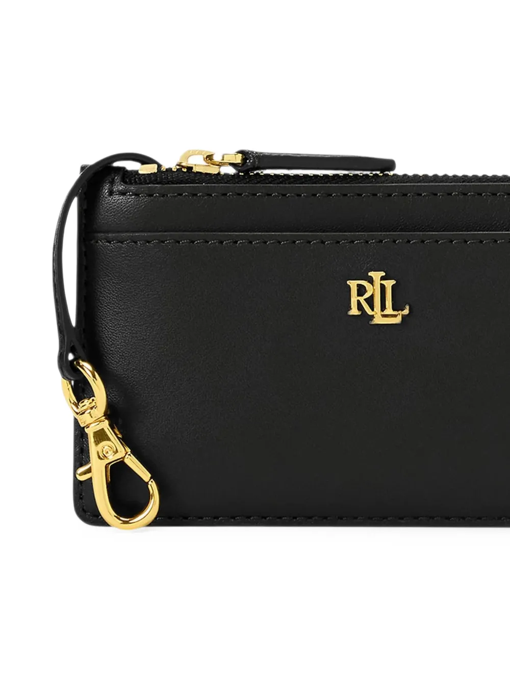Lauren Ralph Lauren Leren pasjeshouder met logoplakkaat Zwart