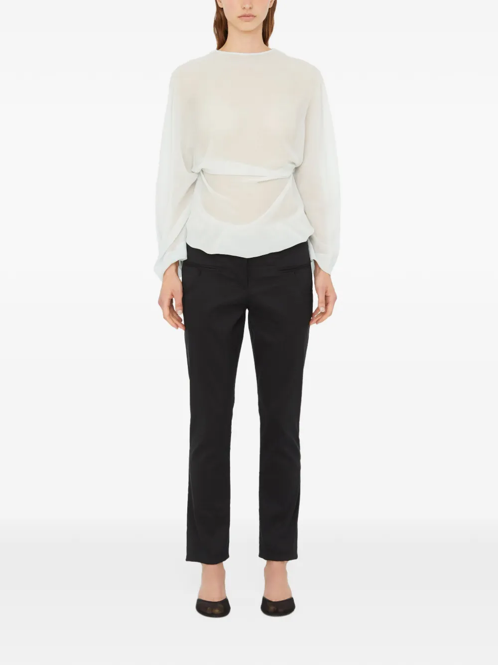 Christopher Esber Top met kanten afwerking en open achterkant Beige