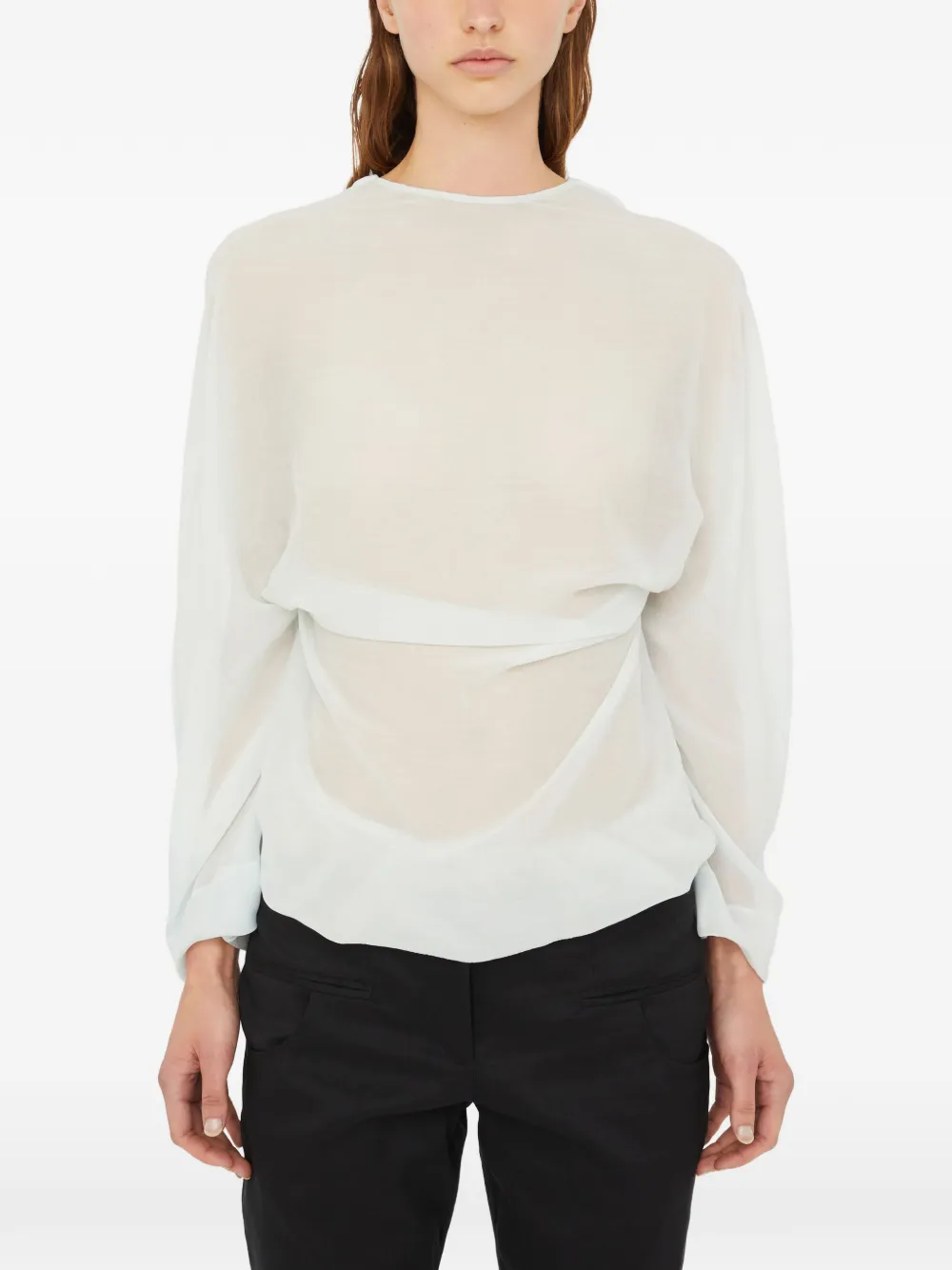 Christopher Esber lace-trim open-back top - Neutrals