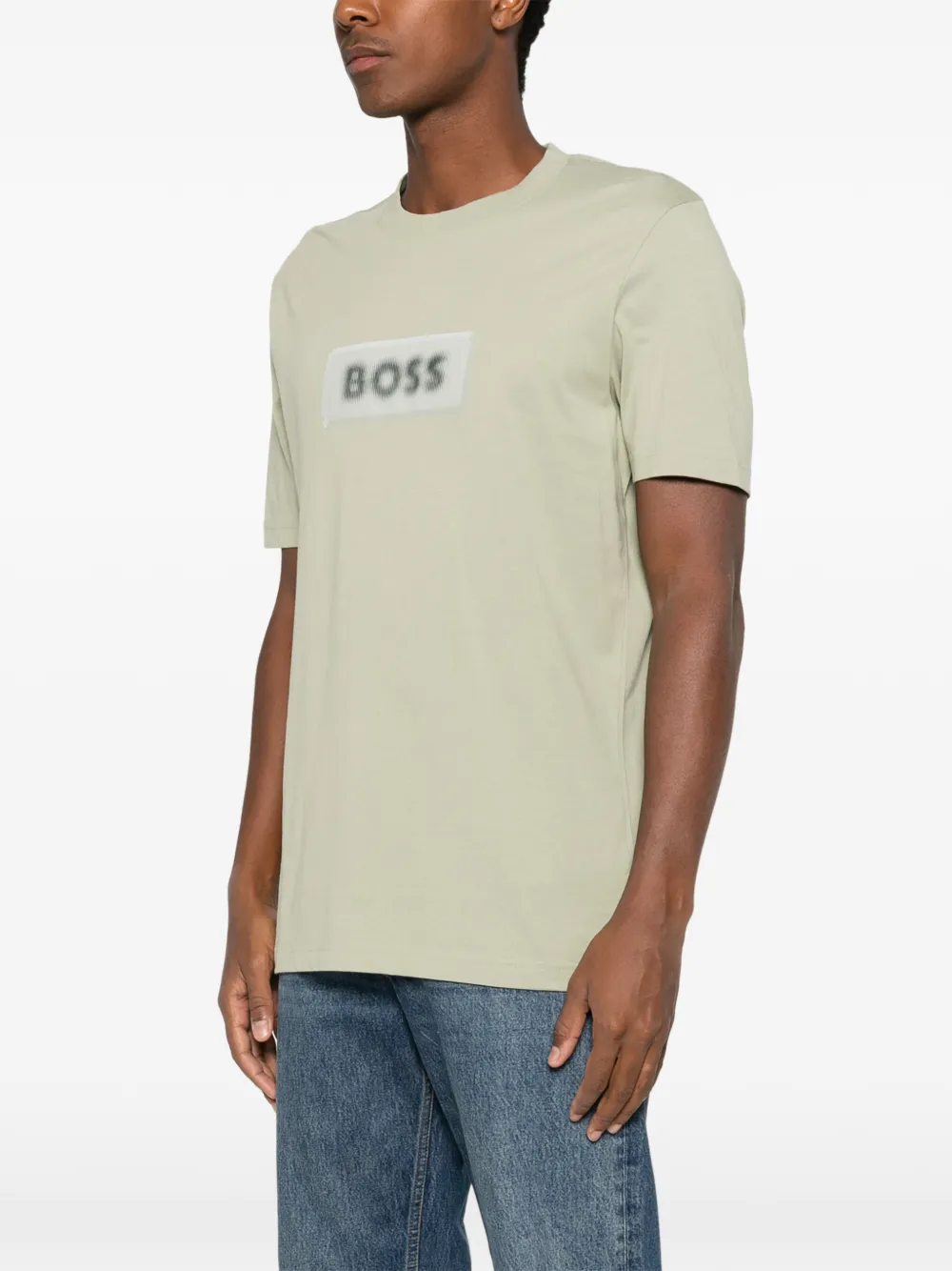 BOSS T-shirt met logopatch Groen