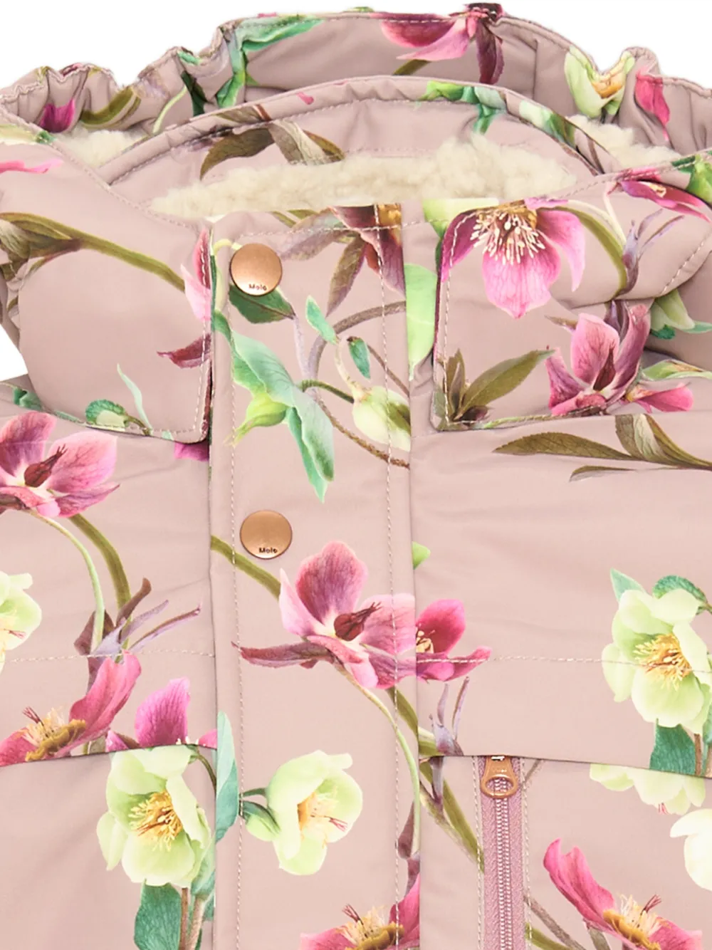 Molo Heiko floral-print hooded jacket Roze
