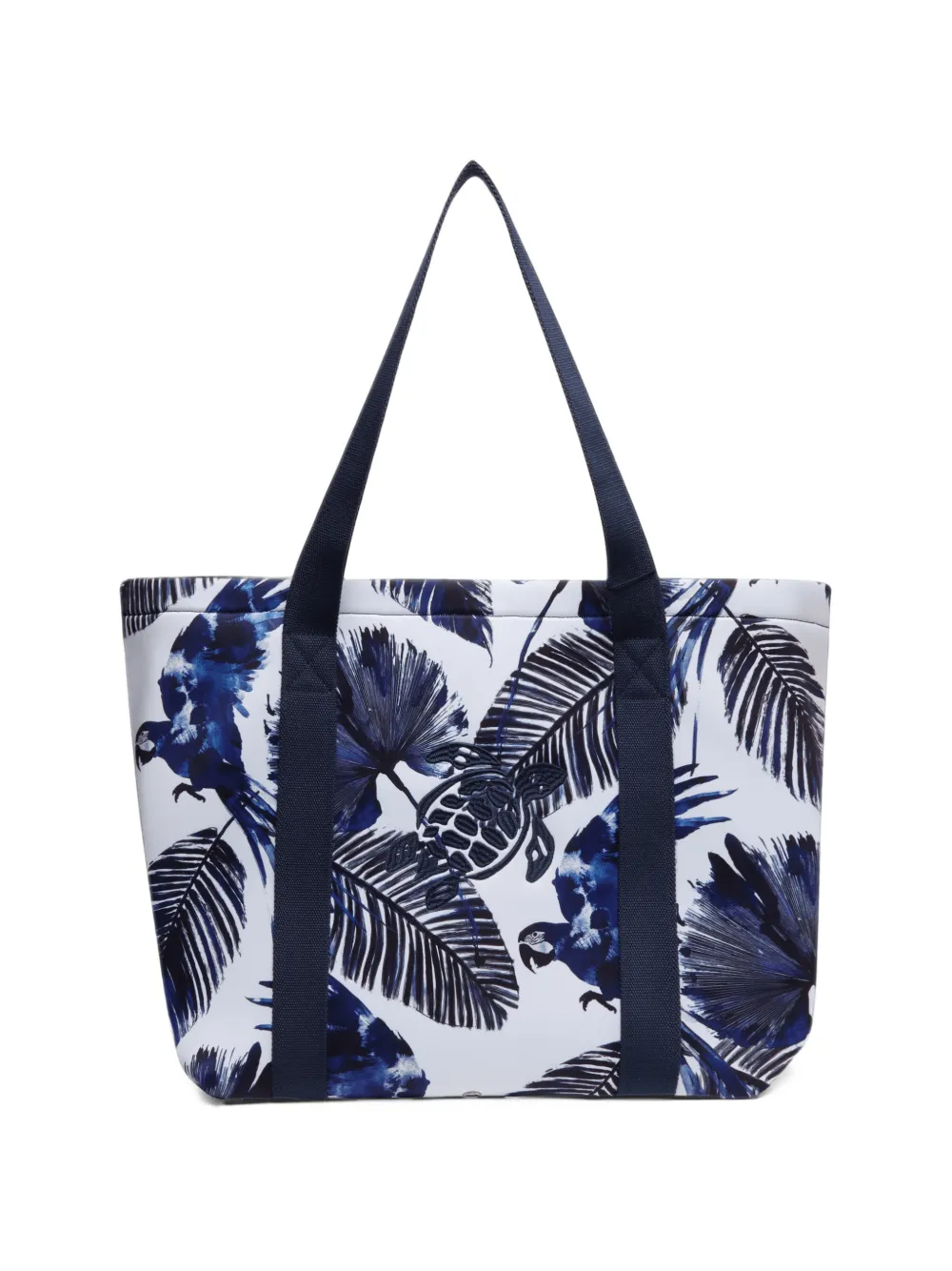 Vilebrequin Papagaio strandtas met blader-print Wit