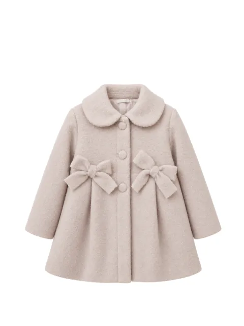 Miss Grant Kids bow-detail Peter-Pan collar coat