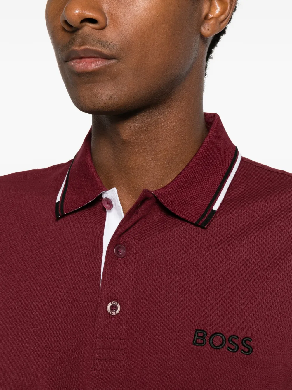BOSS Poloshirt met geborduurd logo Rood