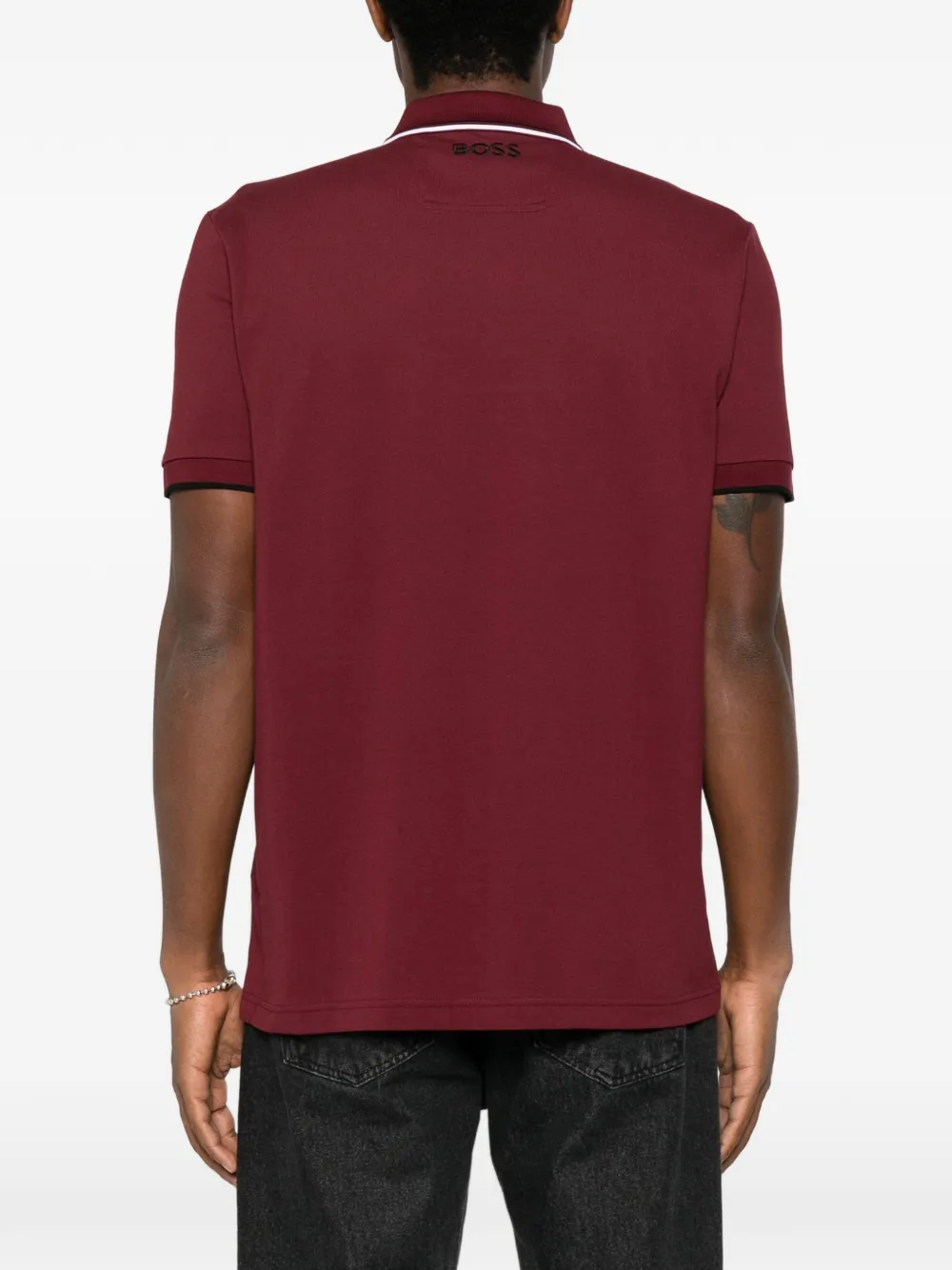 BOSS Poloshirt met geborduurd logo Rood