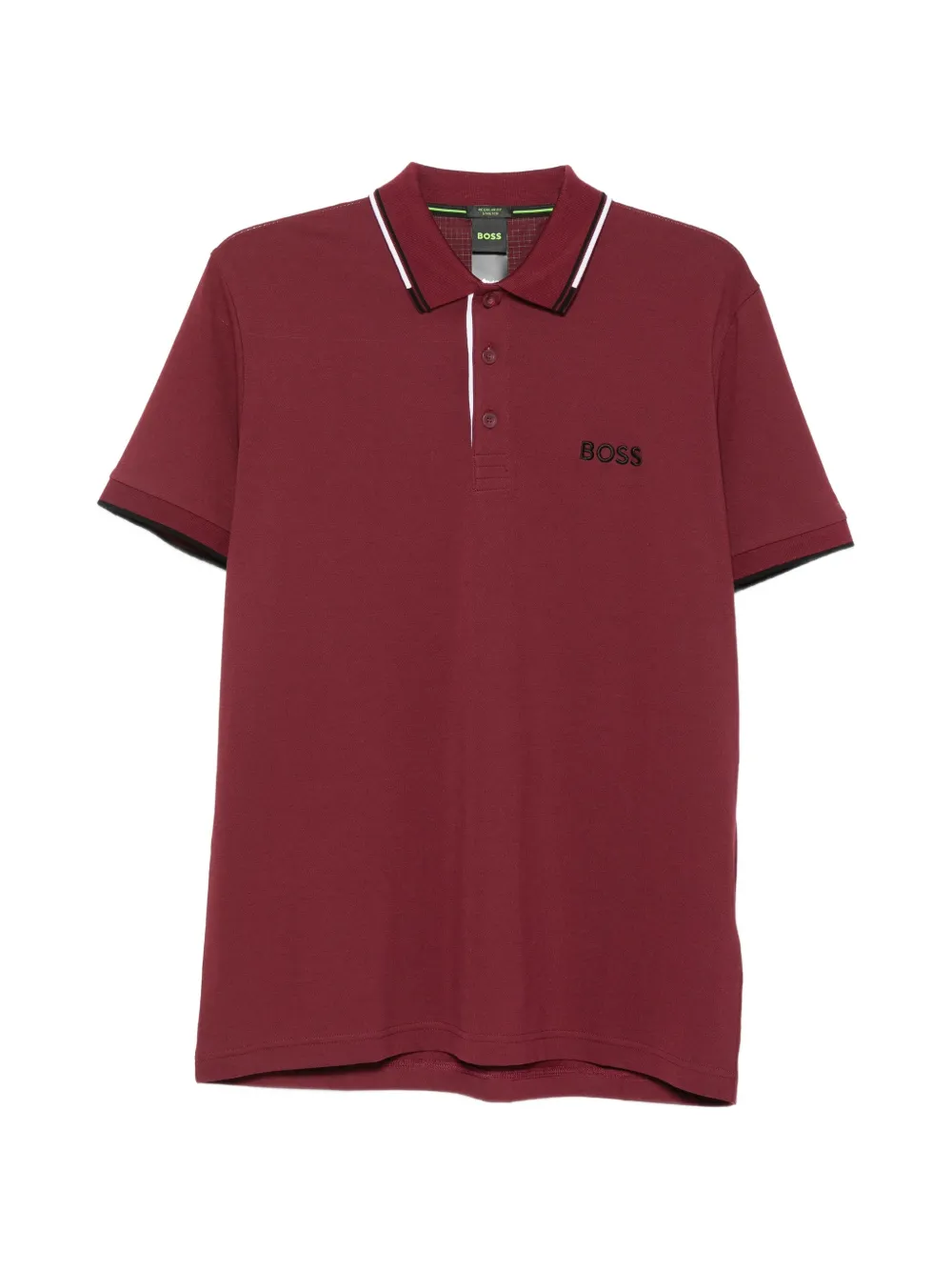 BOSS logo-embroidered polo shirt - Rosso