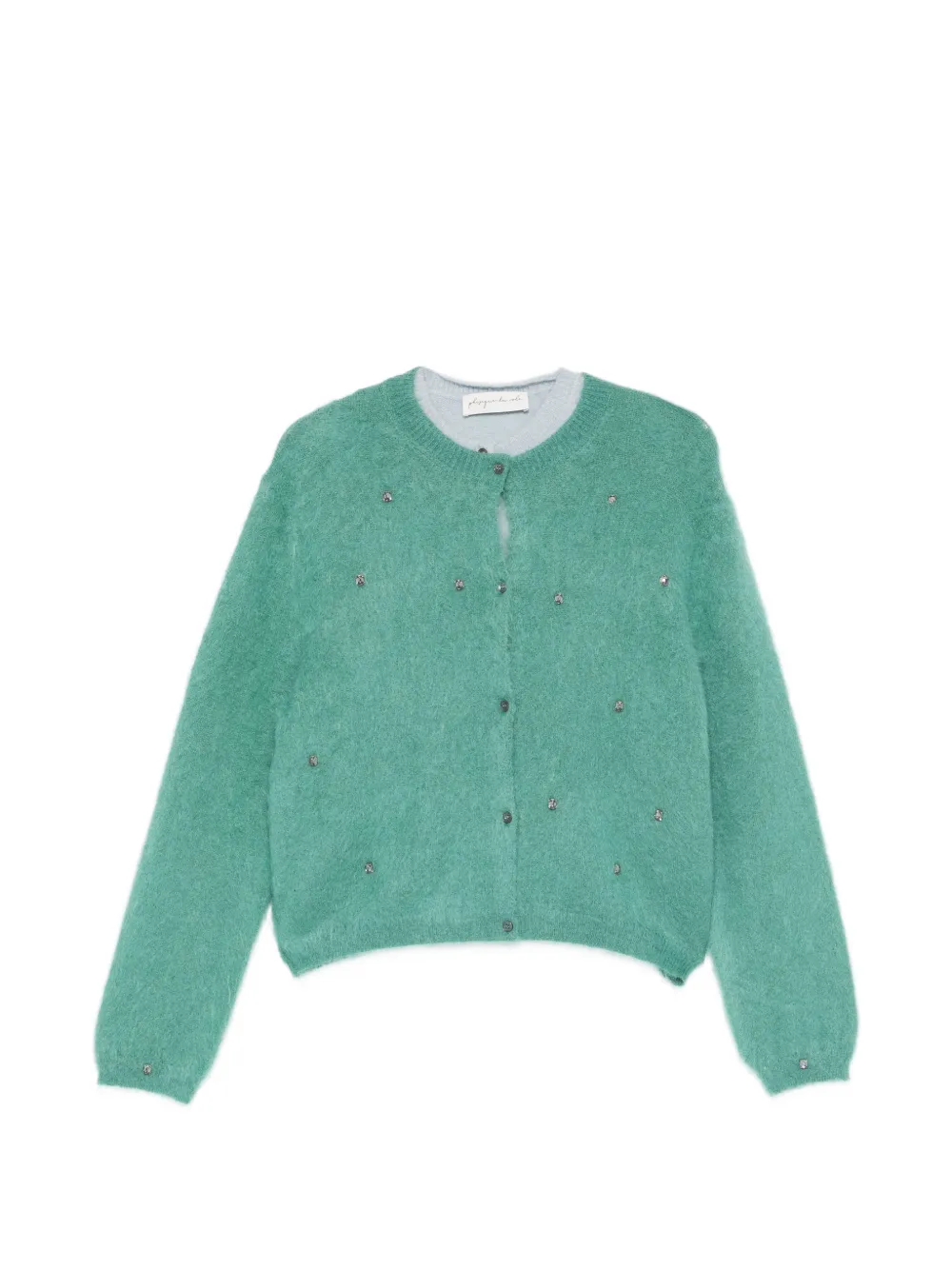 Phisique Du Role Cardigan aus Mohair mit Kristallen (2er-Set) - Grün
