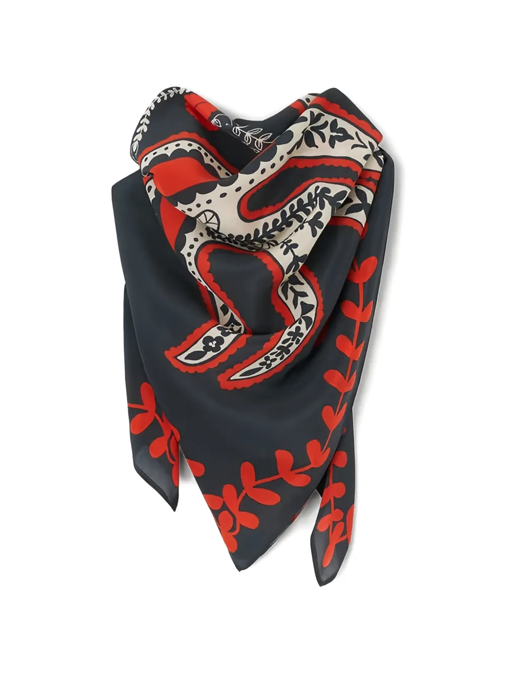 Rodebjer Four Swallow silk scarf Grijs
