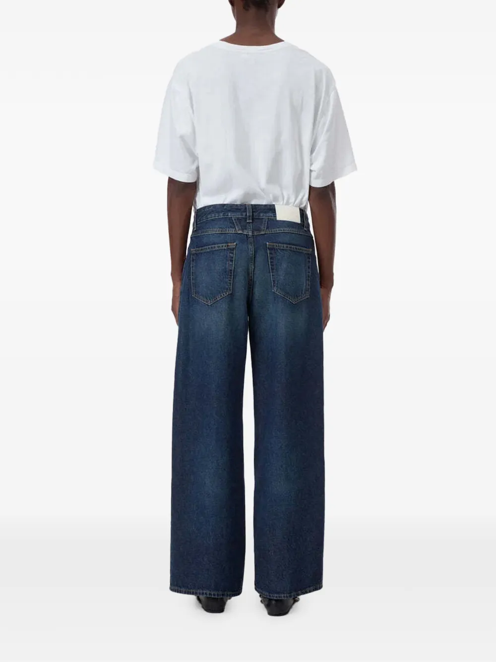 Closed Jayla jeans met wijde pijpen en logo-patch Blauw