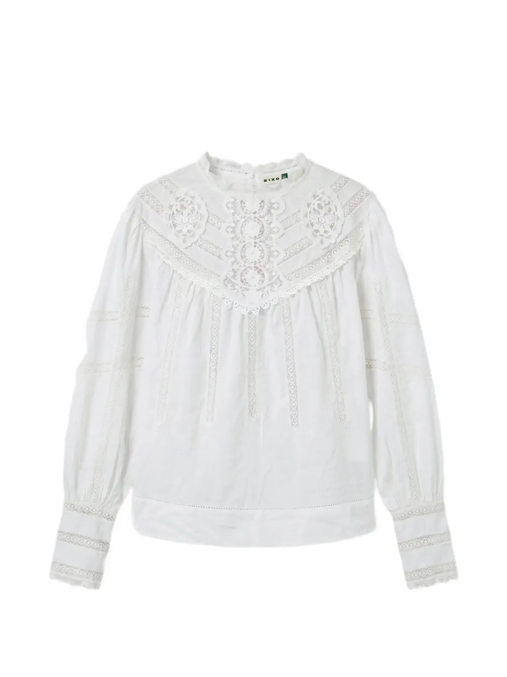 Rixo Tamzin lace-trim blouse - Bianco
