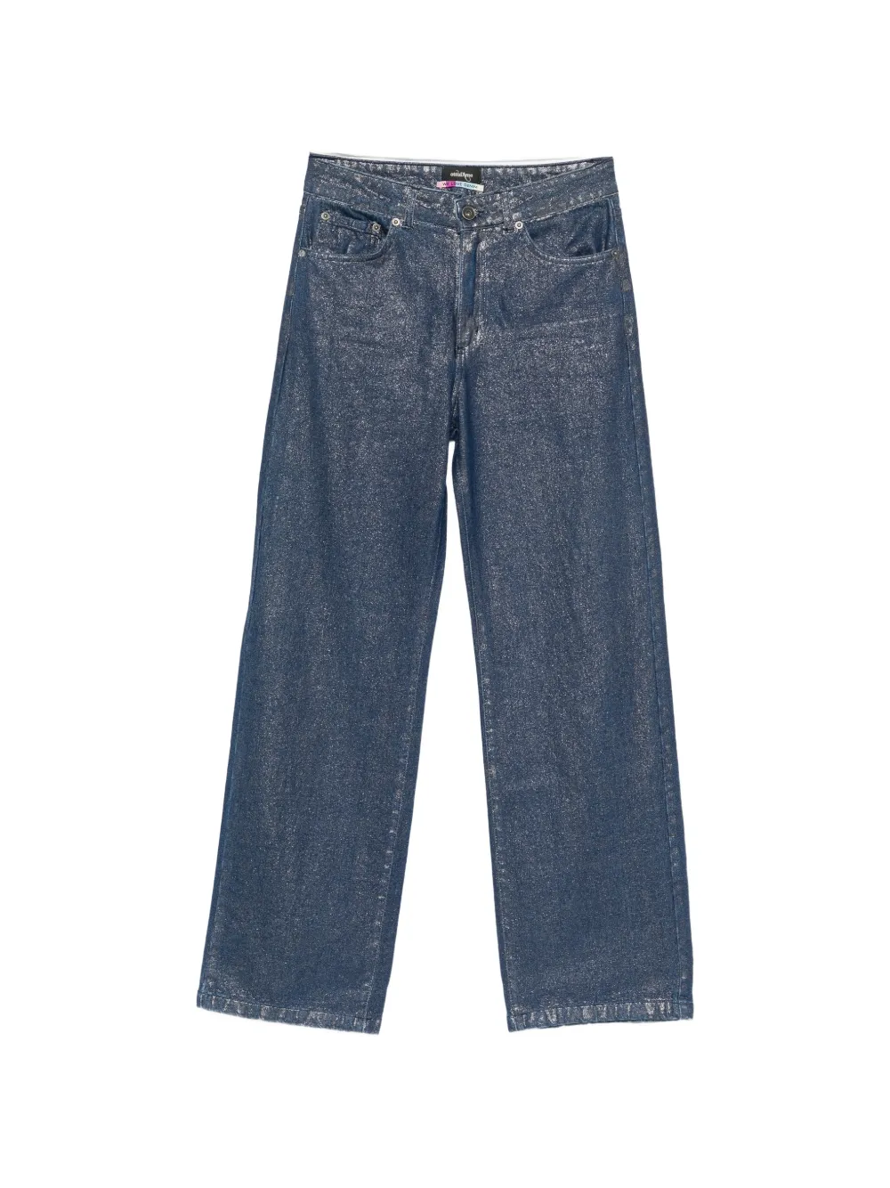 Ottod'Ame Laminierte Wide-Leg-Jeans - Blau