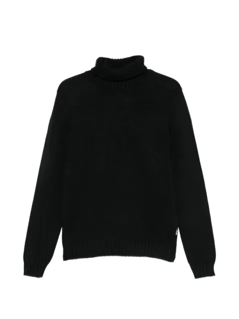 Add ribbed-knit roll-neck sweater