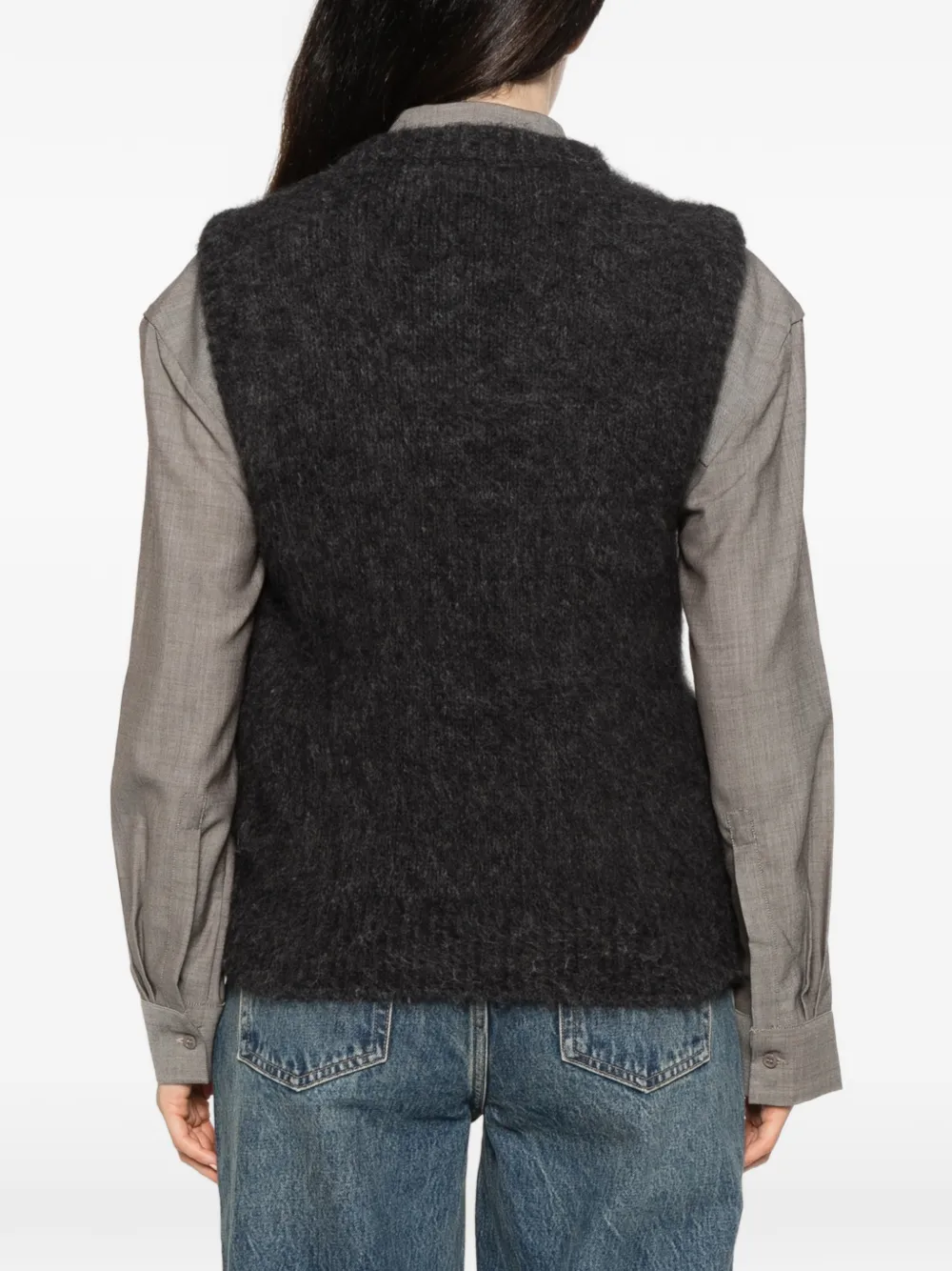 Filippa K argyle-knit V-neck vest Zwart