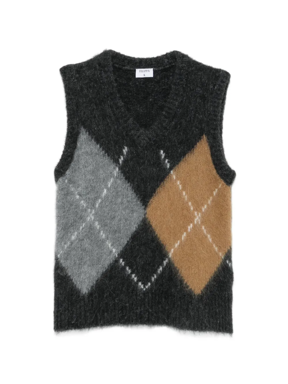 Filippa K argyle-knit V-neck vest - Black