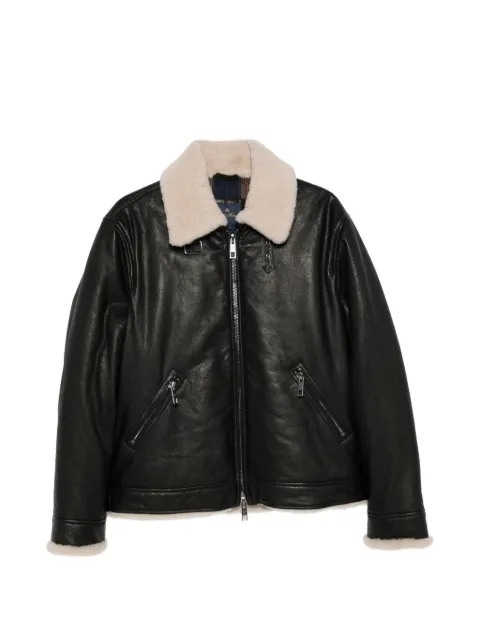 Brooks Brothers shearling-trim leather jacket