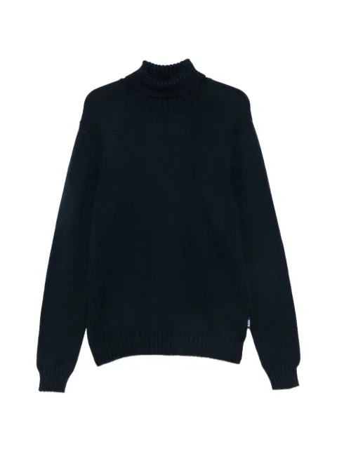 Add roll-neck ribbed-trim sweater
