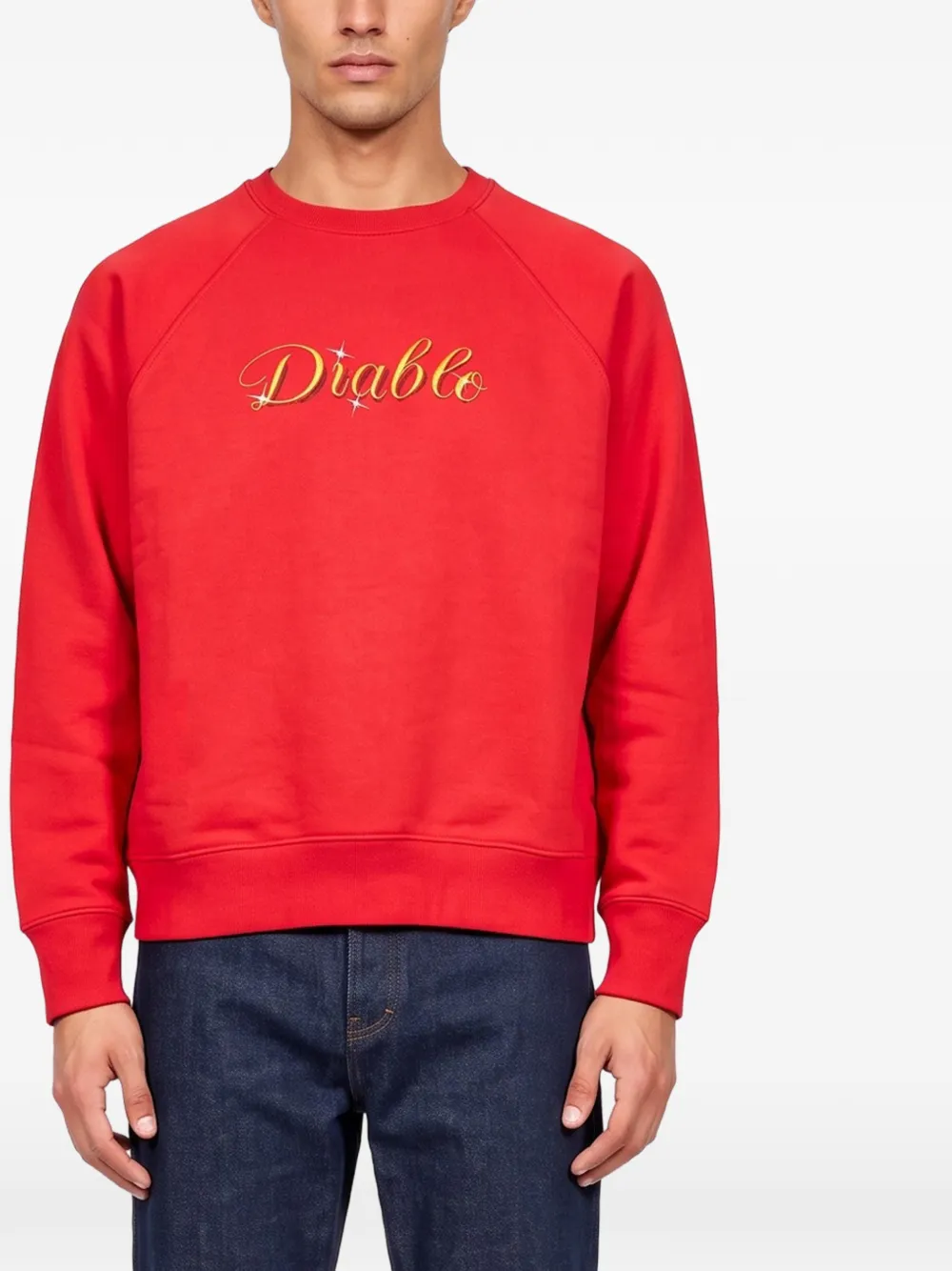 Willy Chavarria Diablo sweater met raglanmouwen Rood