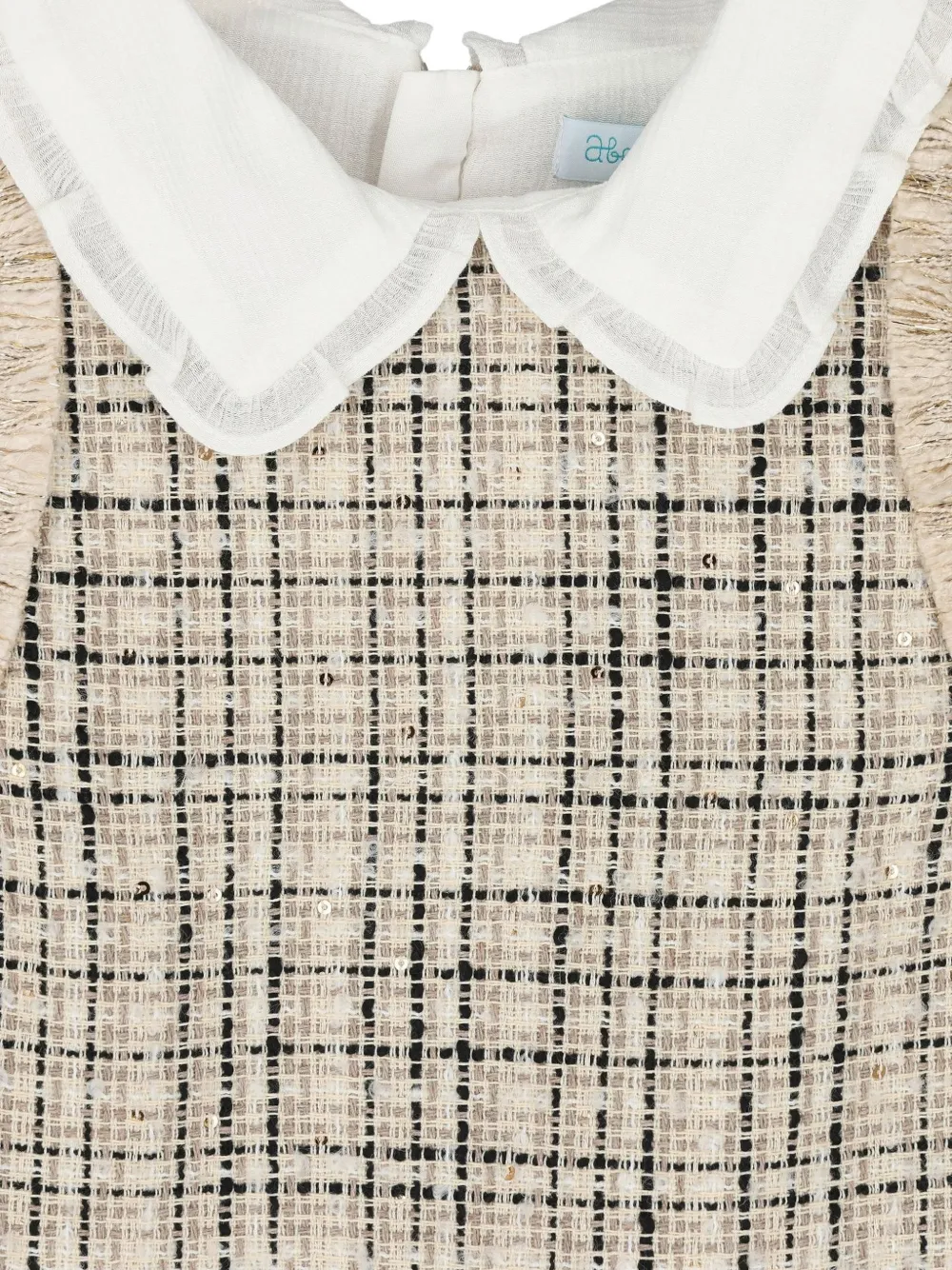 Abel & Lula Geruite jurk verfraaid met pailletten Beige