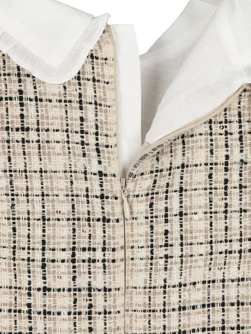 Abel & Lula Geruite jurk verfraaid met pailletten Beige