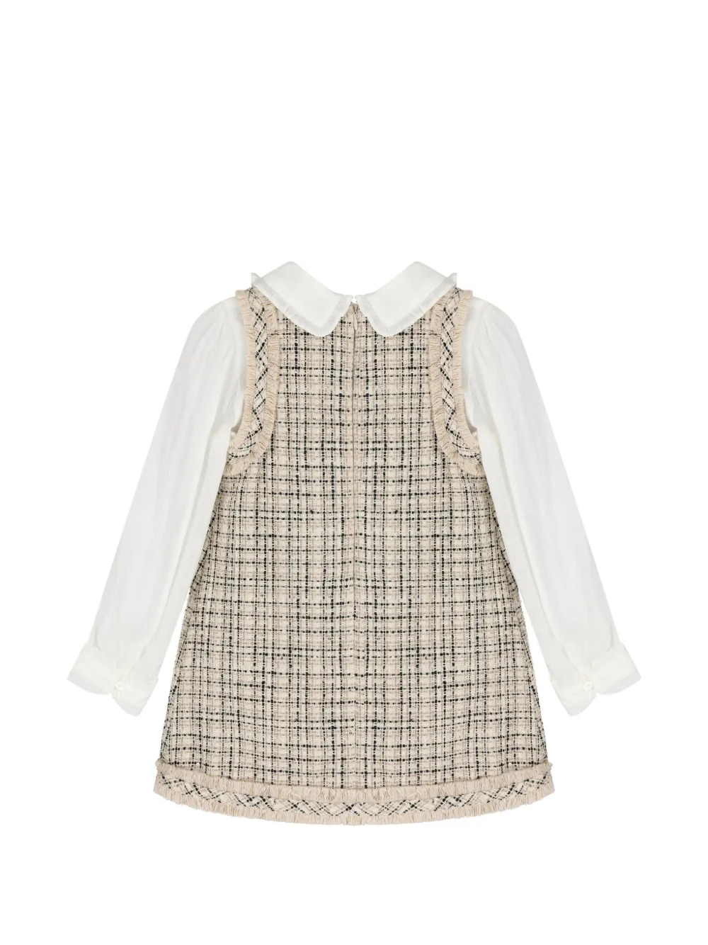 Abel & Lula Geruite jurk verfraaid met pailletten Beige