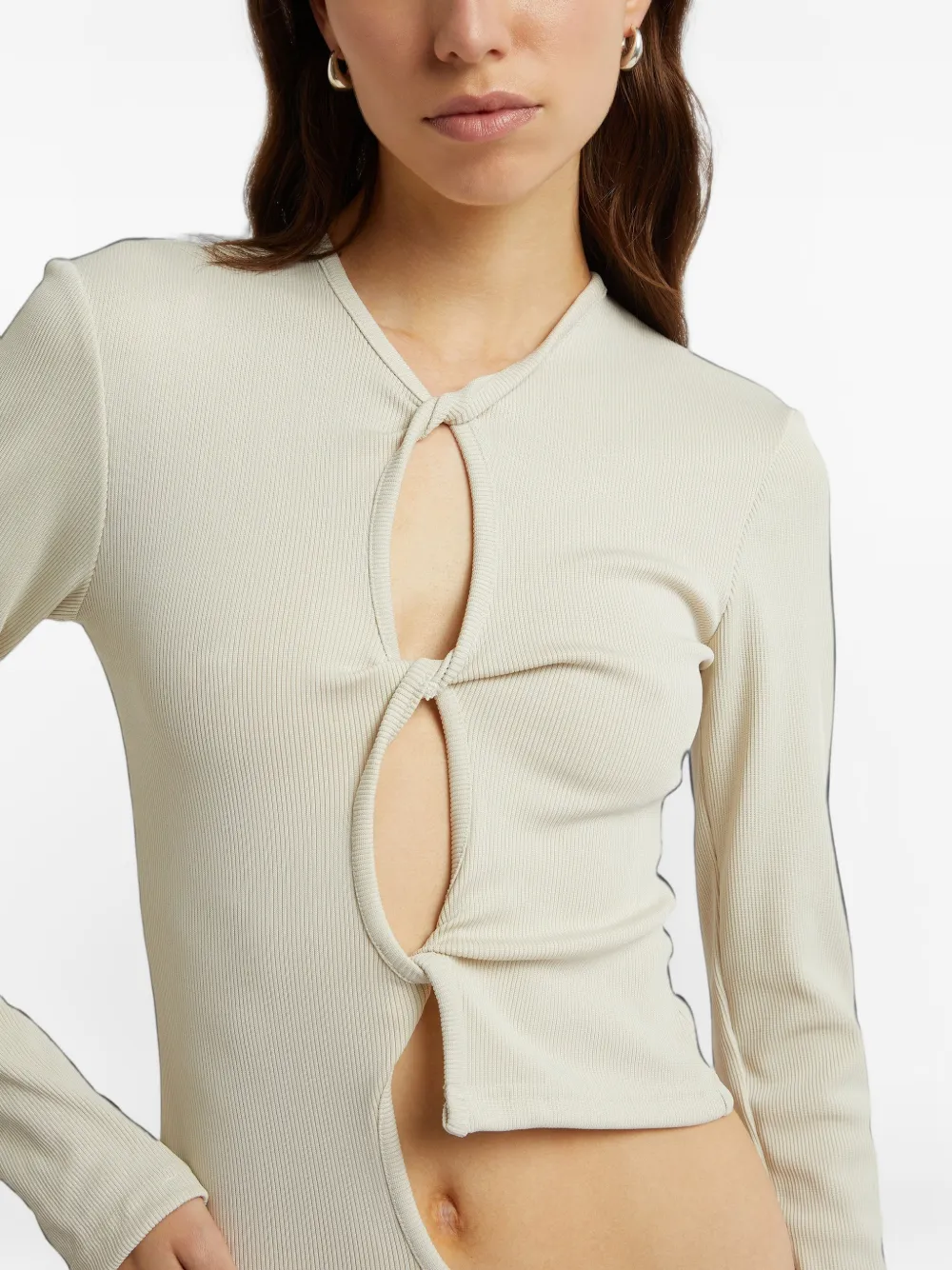 Christopher Esber A-lijn maxi-jurk met gedraaid detail en uitgesneden details Beige