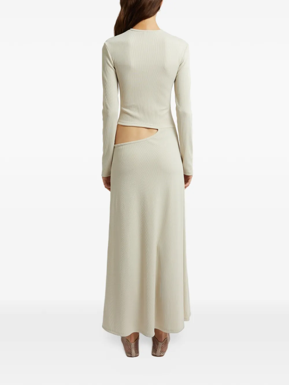 Christopher Esber A-lijn maxi-jurk met gedraaid detail en uitgesneden details Beige