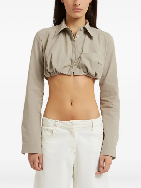 Christopher Esber ruched underwire-detail cropped shirt