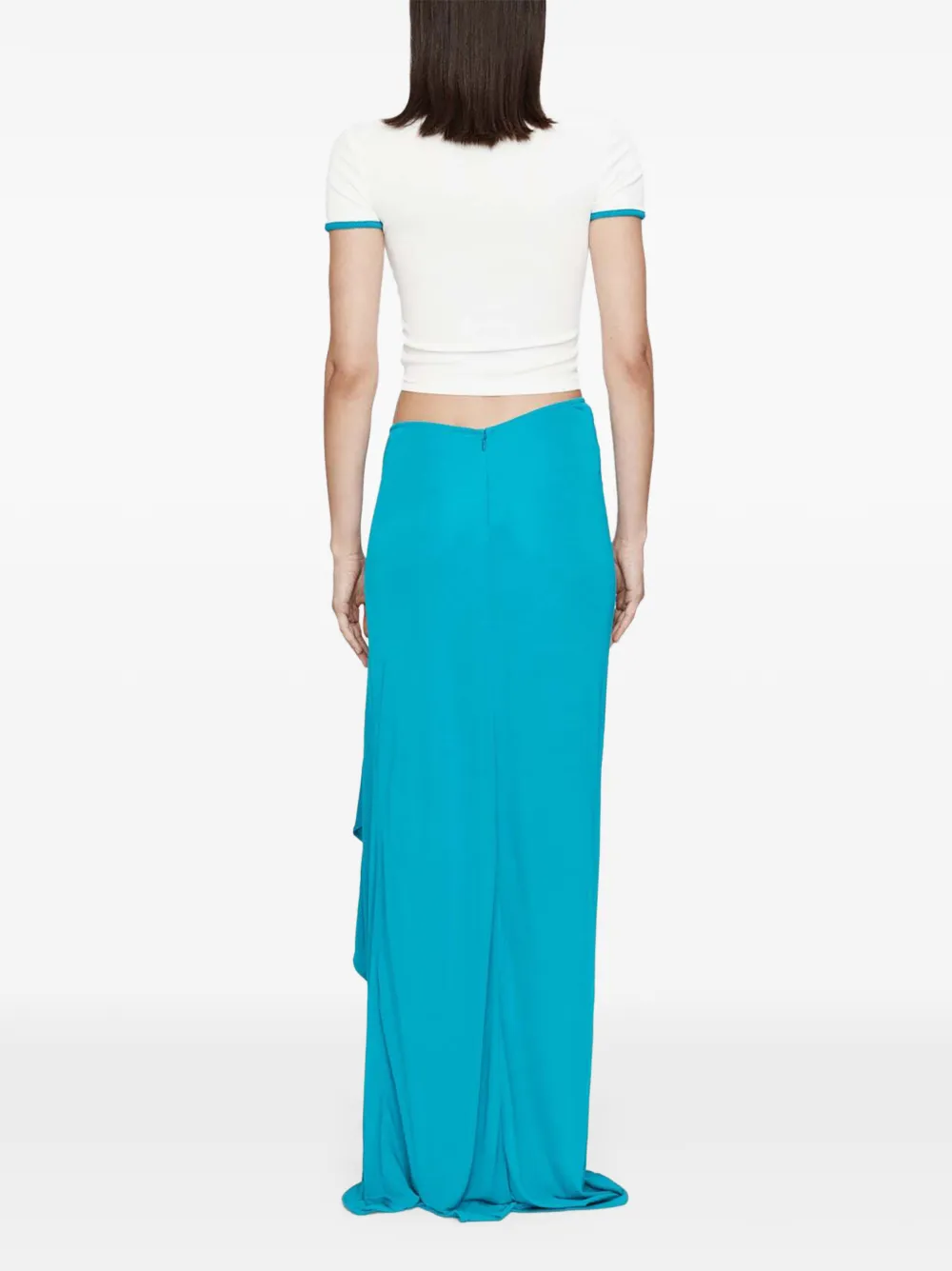 Christopher Esber Maxi-rok met halvemaanvormige drapering en ruches Blauw