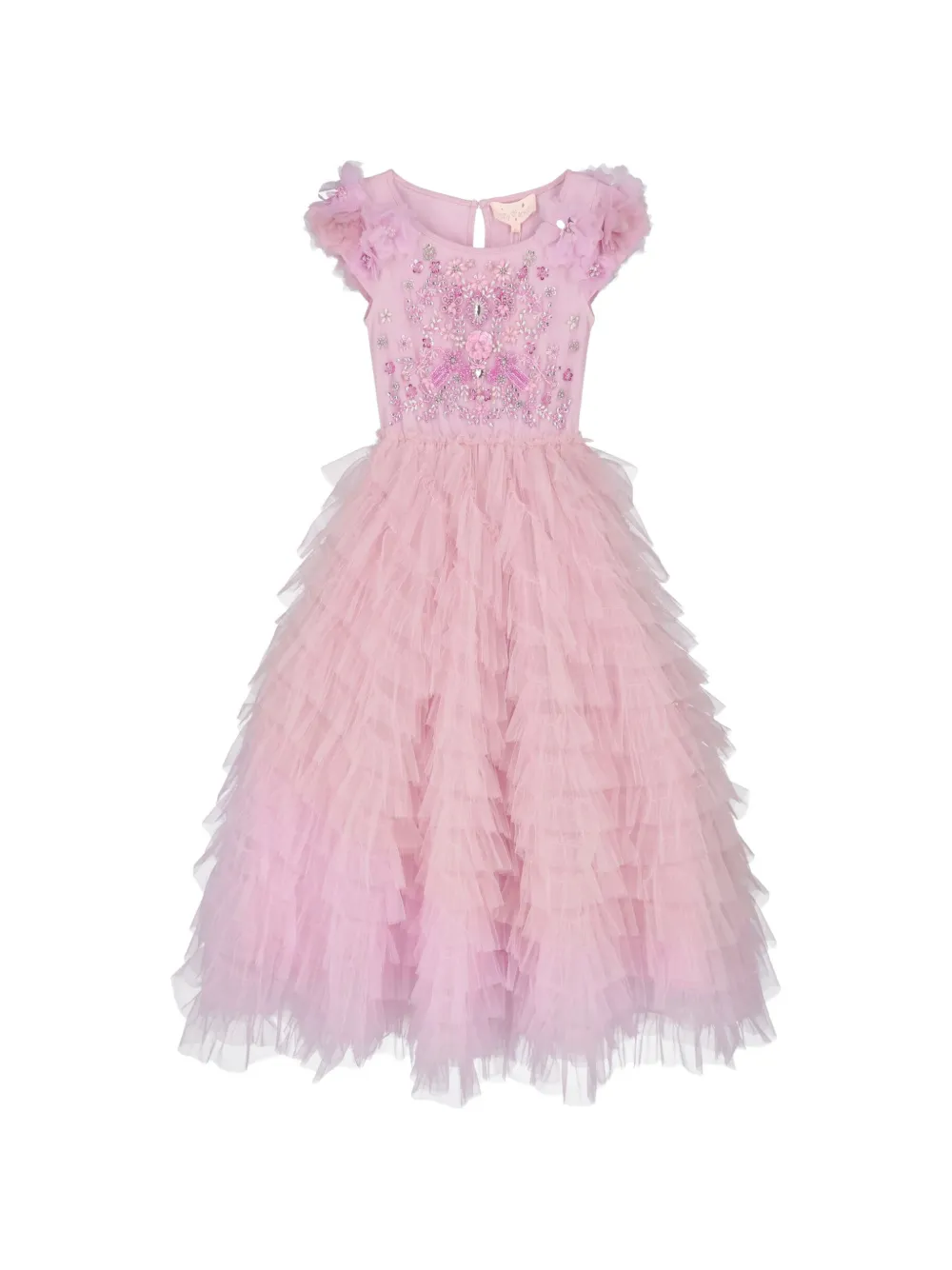 Tutu Du Monde bead-embellished ruffled dress - Rosa