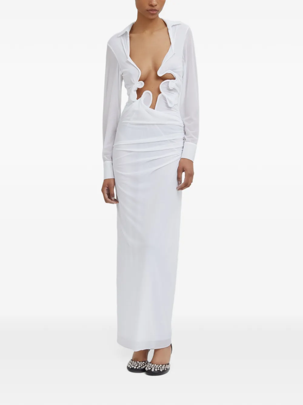 Christopher Esber Venus Plunge maxi-jurk Wit