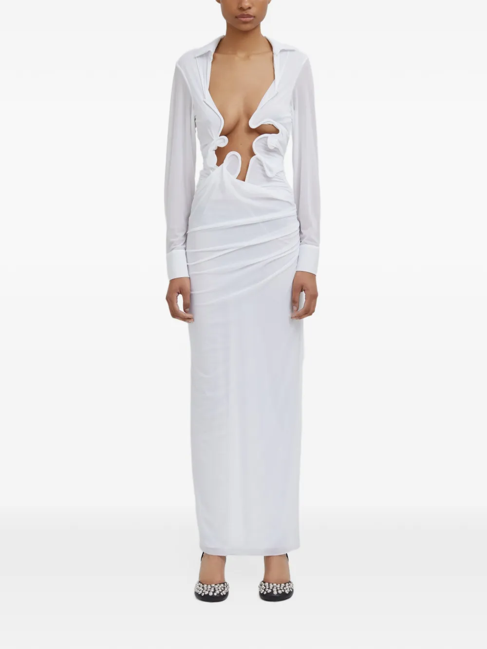 Christopher Esber Venus Plunge maxi dress - Blanc Christopher Esber Venus Plunge maxi dress - Blanc