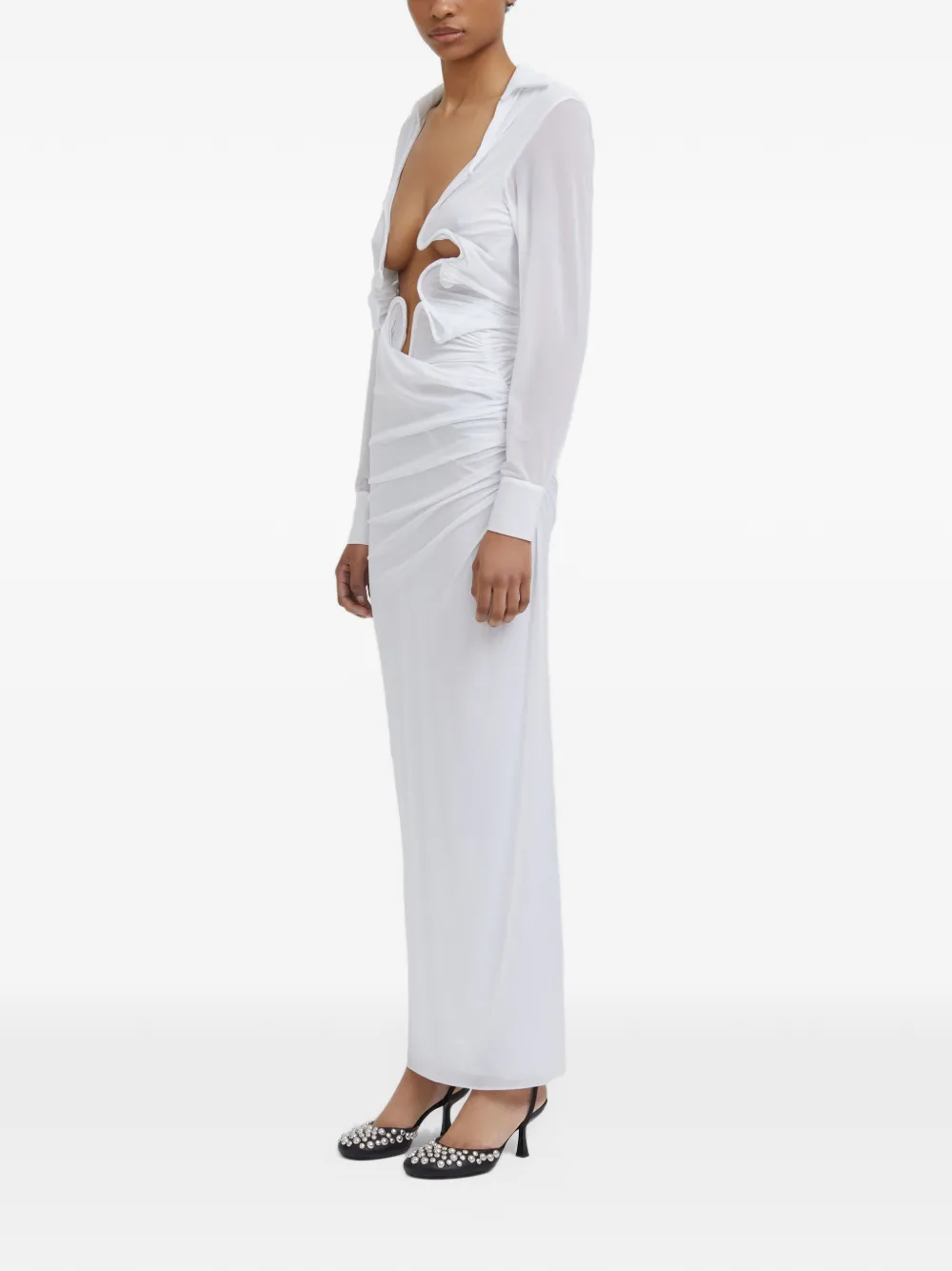 Christopher Esber Venus Plunge maxi-jurk Wit