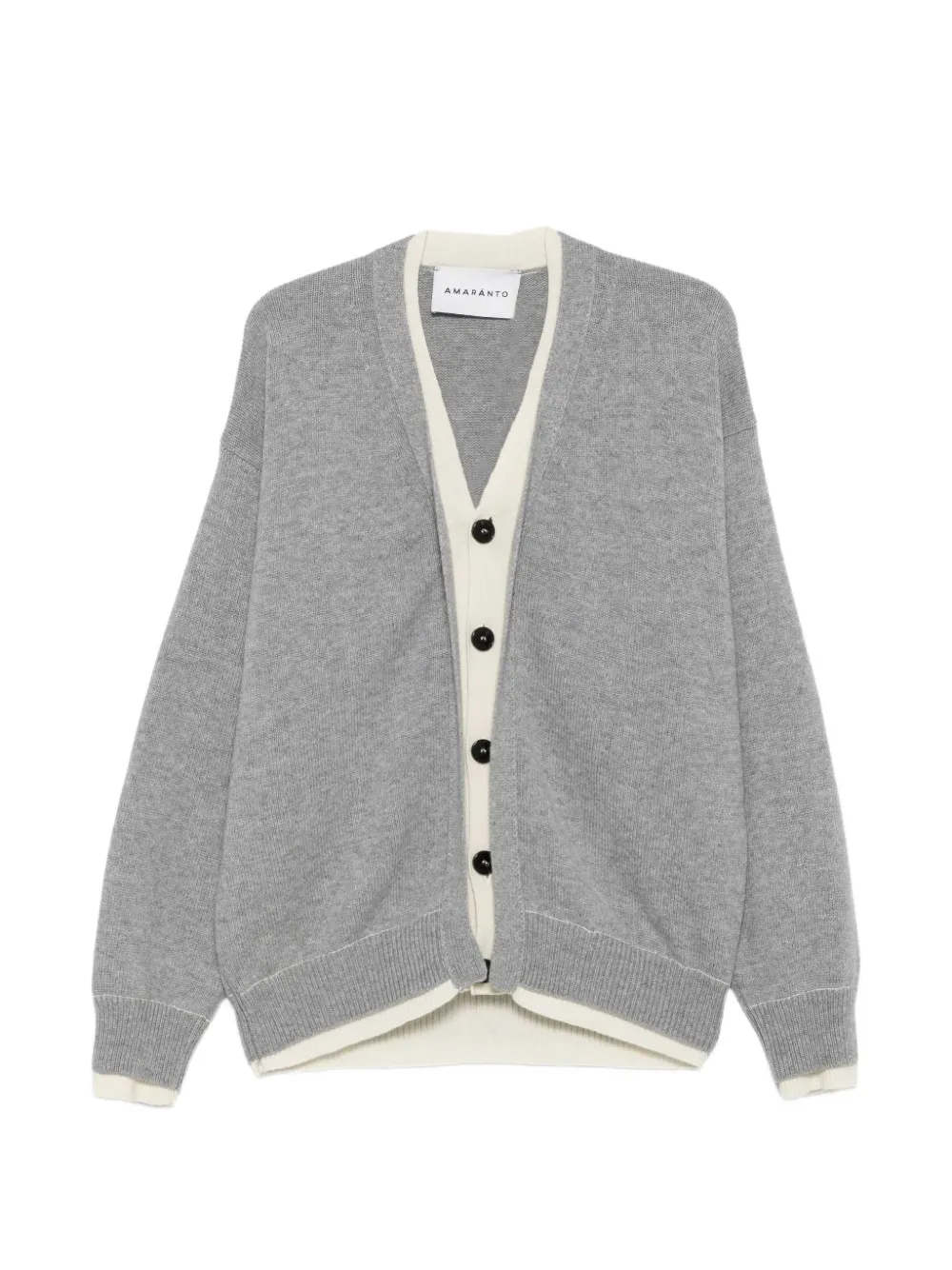 AMARÁNTO layered-effect knit cardigan - Gris AMARÁNTO layered-effect knit cardigan - Gris
