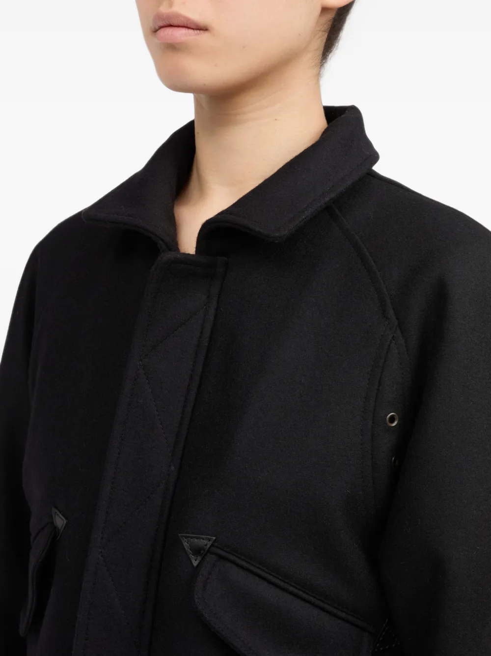 MM6 Maison Margiela Bomberjack met klepzak Zwart