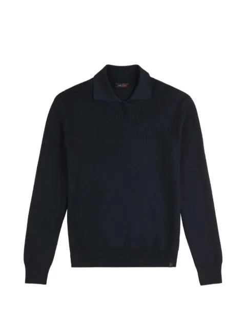 Fay ribbed-knit polo-collar sweater