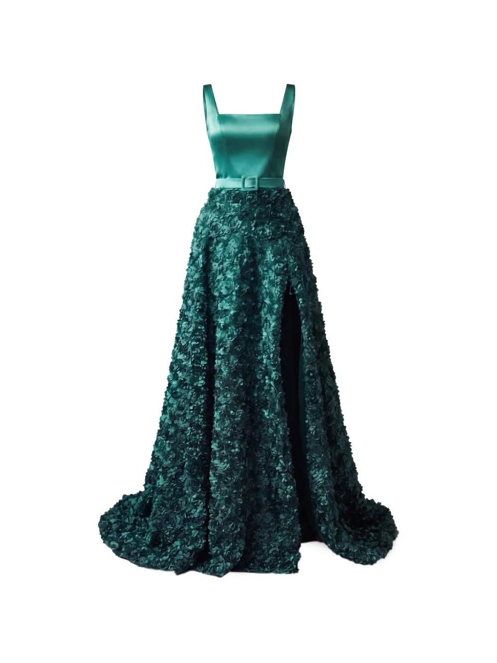 Gattinolli by Marwan floral-appliqué belted maxi dress - Green