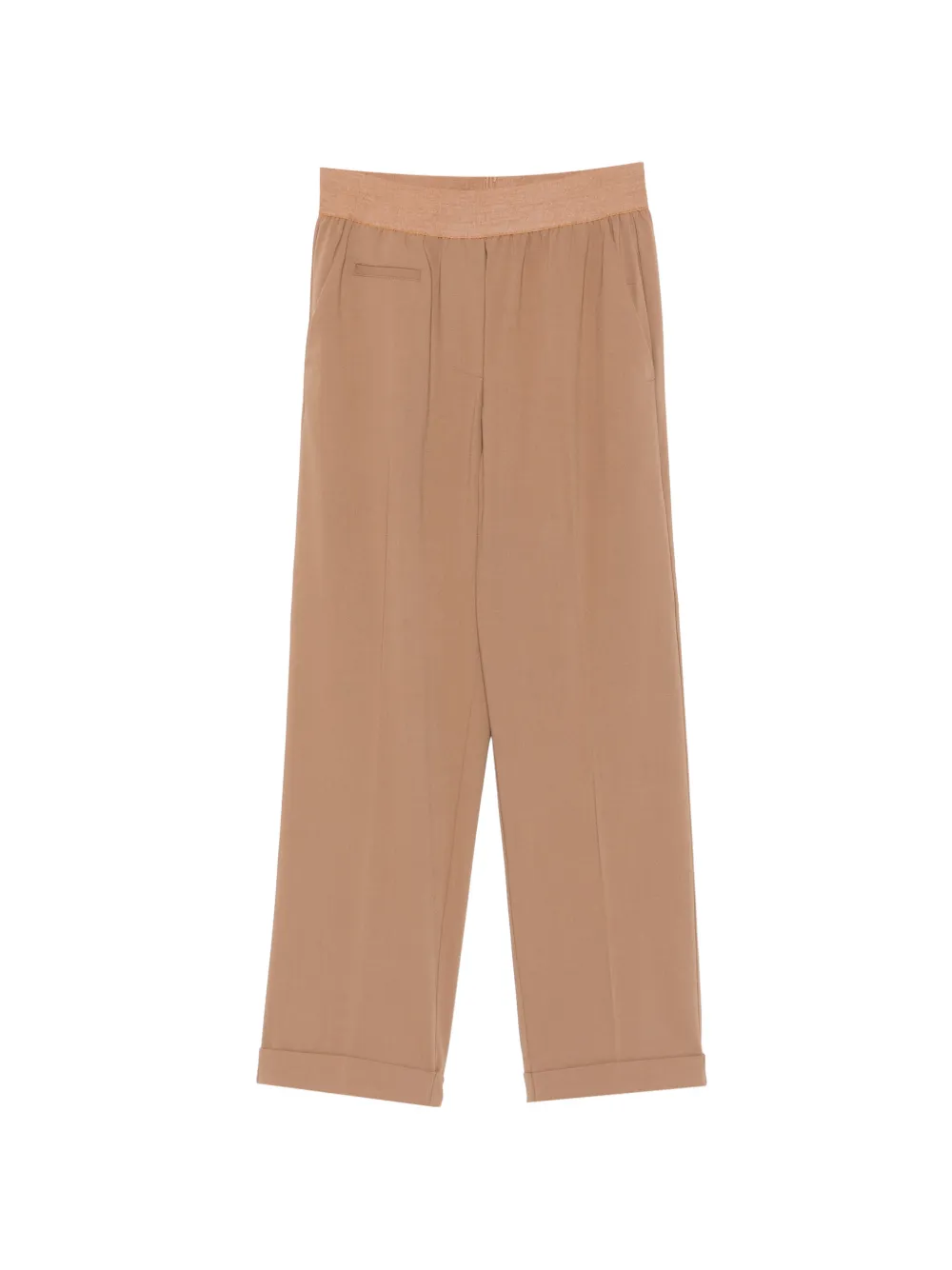 Le Tricot Perugia pantalon à taille élastiquée - Marron