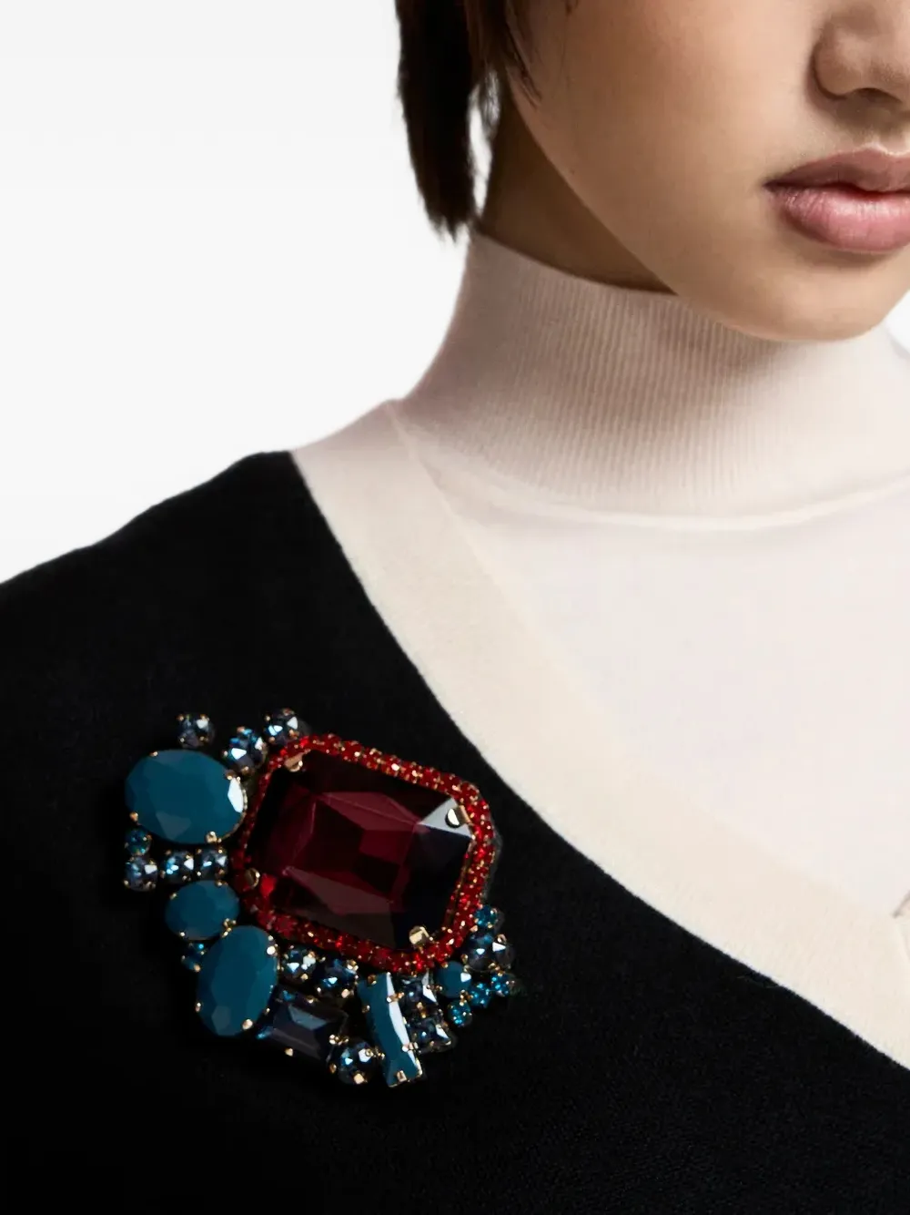 Essentiel Antwerp broche Kube sertie de cristaux - Bleu