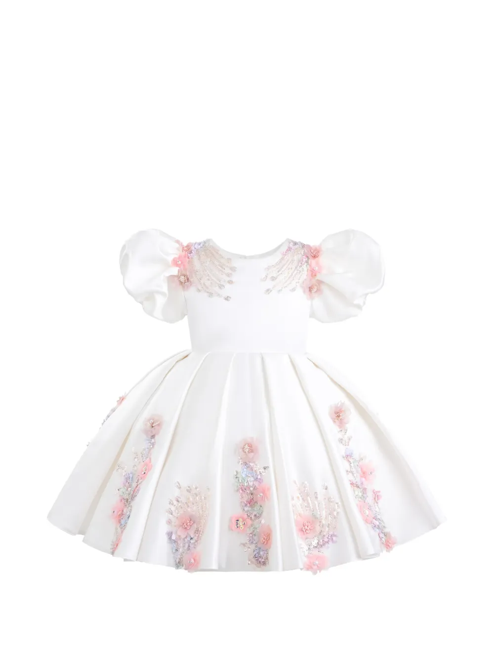 Tulleen Noeline floral-appliqué dress - Blanc