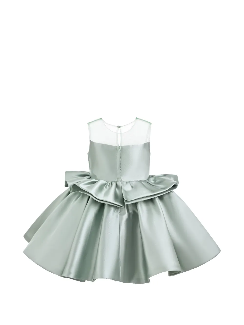 Tulleen Oriana jurk met peplumdesign en sculpturale roos Groen