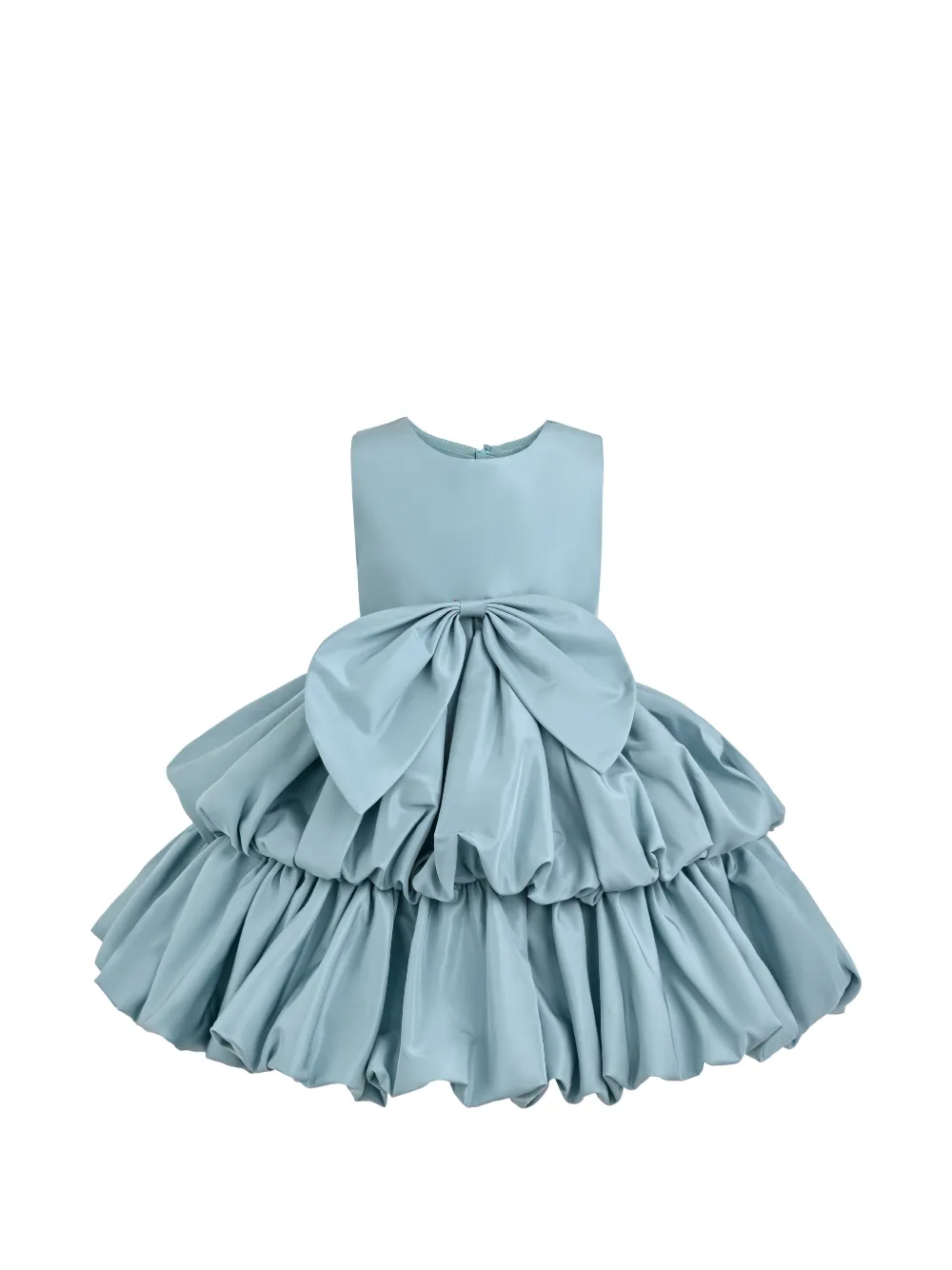 Tulleen Marina bow-detail tiered dress - Bleu