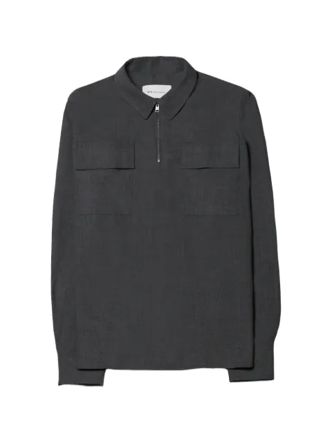 AMI Paris quarter-zip chest-pocket polo shirt