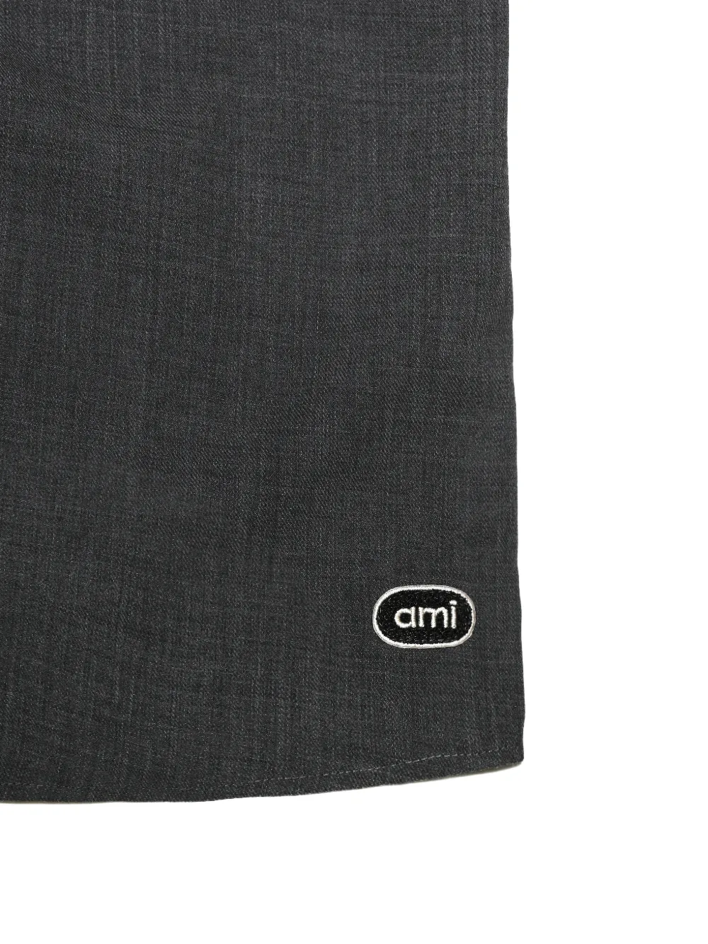 AMI Paris quarter-zip chest-pocket polo shirt Grijs