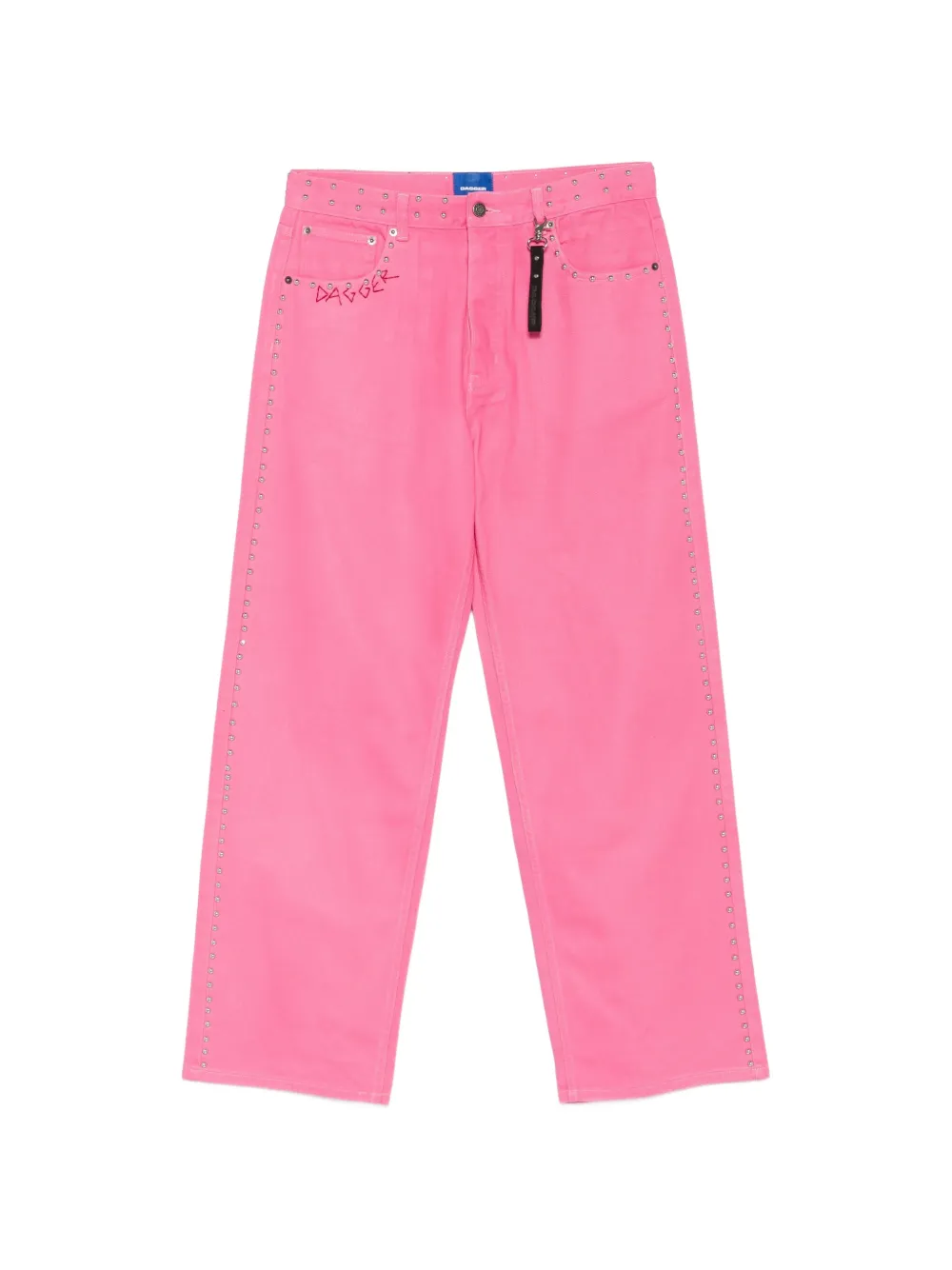 DAGGER stud-embellished embroidered jeans - Rosa