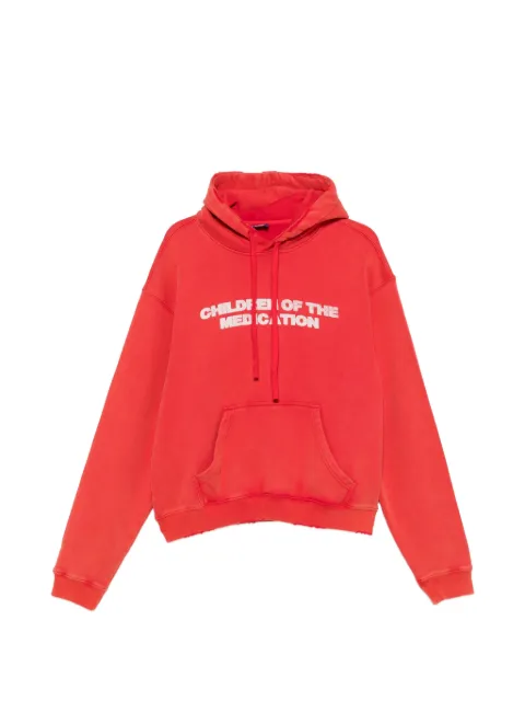 DAGGER slogan-print distressed hoodie