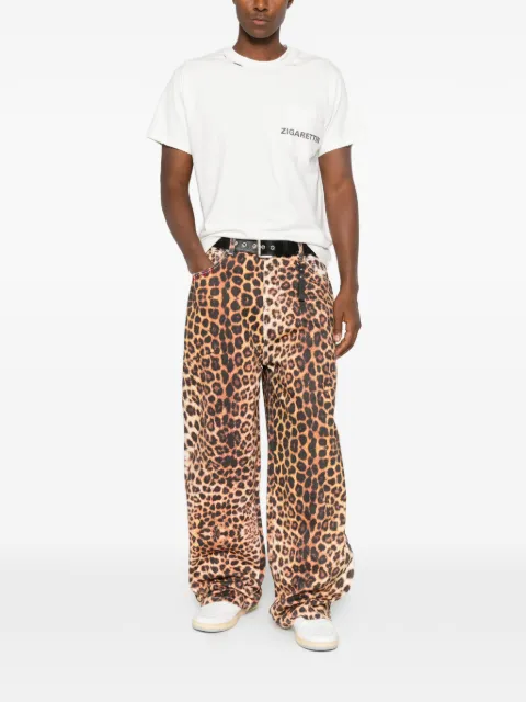 DAGGER leopard-print wide-leg jeans