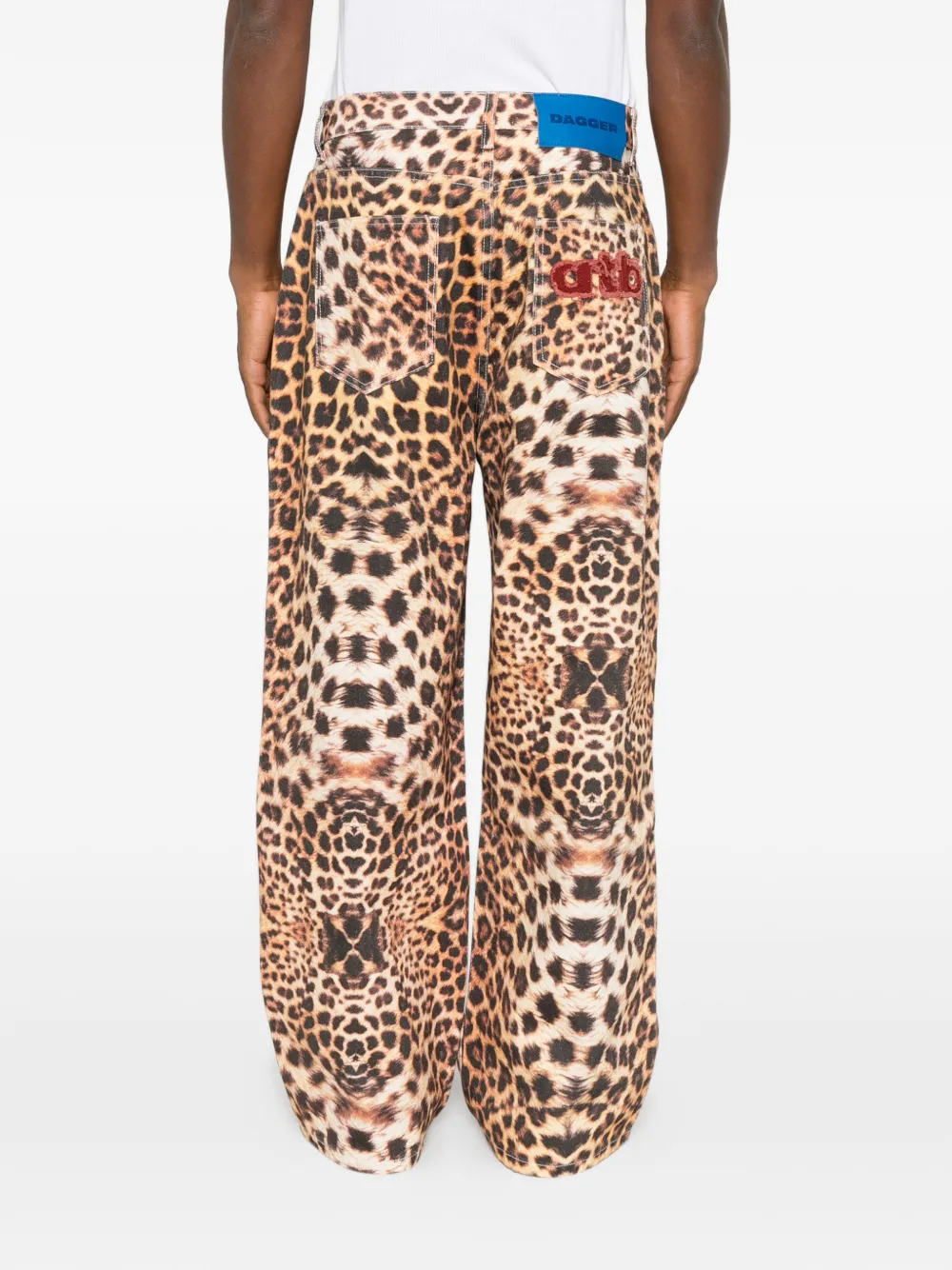 DAGGER leopard-print wide-leg jeans Bruin