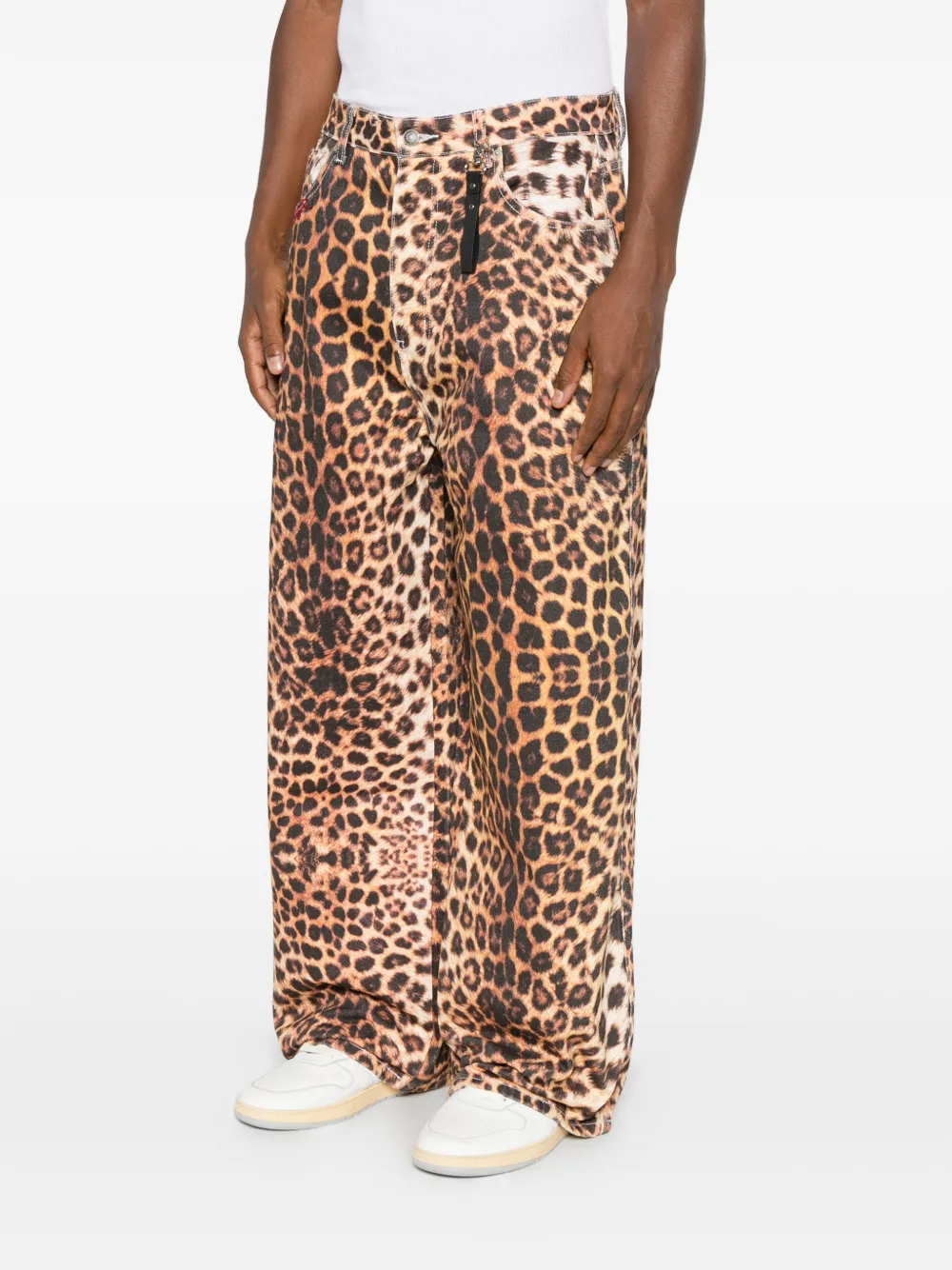 DAGGER leopard-print wide-leg jeans Bruin