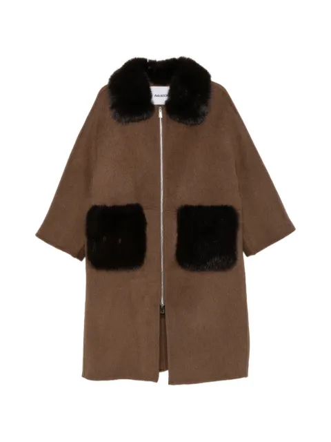 Ava Adore fur-trimmed patch-pocket coat